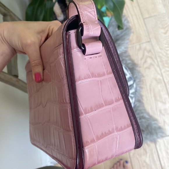 Coach pink embossed croc studio shoulder crossbody bag - Picture 7 of 13